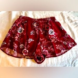Red Flowy Full Tilt Skirt